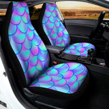 Teal Purple Mermaid Scales Pattern Print Universal Fit Car Seat Covers 102422