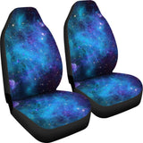 Teal Purple Stardust Galaxy Space Print Universal Fit Car Seat Covers 102422