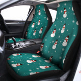 Teal Snowman Pattern Print Universal Fit Car Seat Covers 102422