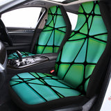 Teal Stained Glass Mosaic Print Universal Fit Car Seat Covers 102422