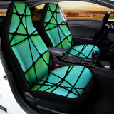 Teal Stained Glass Mosaic Print Universal Fit Car Seat Covers 102422
