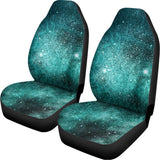 Teal Stardust Galaxy Space Print Universal Fit Car Seat Covers 102422