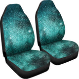 Teal Stardust Galaxy Space Print Universal Fit Car Seat Covers 102422