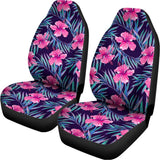 Teal Tropical Hibiscus Pattern Print Universal Fit Car Seat Covers 102422