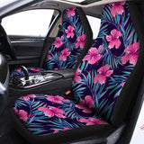 Teal Tropical Hibiscus Pattern Print Universal Fit Car Seat Covers 102422
