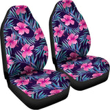 Teal Tropical Hibiscus Pattern Print Universal Fit Car Seat Covers 102422