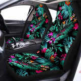 Teal Tropical Leaf Hawaii Pattern Print Universal Fit Car Seat Covers 102422