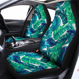 Teal Tropical Leaf Pattern Print Universal Fit Car Seat Covers 102422