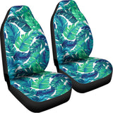 Teal Tropical Leaf Pattern Print Universal Fit Car Seat Covers 102422