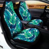Teal Tropical Leaf Pattern Print Universal Fit Car Seat Covers 102422