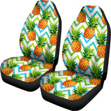 Teal Zig Zag Pineapple Pattern Print Universal Fit Car Seat Covers 102422