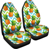 Teal Zig Zag Pineapple Pattern Print Universal Fit Car Seat Covers 102422