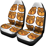 Teddy Bear Emoji Print Universal Fit Car Seat Covers 102422