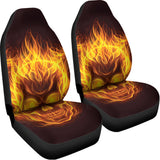 Three Flaming Skull Print Universal Fit Car Seat Covers 102422