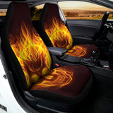 Three Flaming Skull Print Universal Fit Car Seat Covers 102422