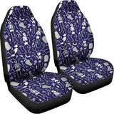 Tomb And Skeleton Pattern Print Universal Fit Car Seat Covers 102422