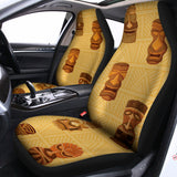 Tribal Tiki Mask Pattern Print Universal Fit Car Seat Covers 102422