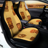 Tribal Tiki Mask Pattern Print Universal Fit Car Seat Covers 102422