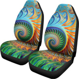 Trippy Fractal Print Universal Fit Car Seat Covers 102422