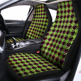 Trippy green Houndstooth Pattern Print Universal Fit Car Seat Covers 102422