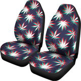 Trippy Hemp Leaves Reggae Pattern Print Universal Fit Car Seat Covers 102422
