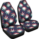 Trippy Hemp Leaves Reggae Pattern Print Universal Fit Car Seat Covers 102422