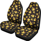 Trippy Weed Leaf Pattern Print Universal Fit Car Seat Covers 102422