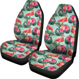Tropical Floral Flamingo Pattern Print Universal Fit Car Seat Covers 102422