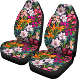 Tropical Flowers Pattern Print Universal Fit Car Seat Covers 102422