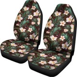 Tropical Frangipani Flower Print Universal Fit Car Seat Covers 102422
