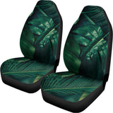 Tropical Green Leaves Print Universal Fit Car Seat Covers 102422