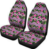 Tropical Hibiscus Flowers Aztec Print Universal Fit Car Seat Covers 102422