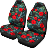 Tropical Hibiscus Leaves Pattern Print Universal Fit Car Seat Covers 102422
