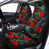Tropical Hibiscus Leaves Pattern Print Universal Fit Car Seat Covers 102422