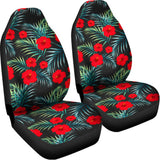 Tropical Hibiscus Leaves Pattern Print Universal Fit Car Seat Covers 102422