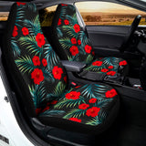 Tropical Hibiscus Leaves Pattern Print Universal Fit Car Seat Covers 102422
