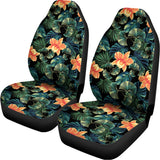 Tropical Leaf And Hawaiian Flower Print Universal Fit Car Seat Covers 102422