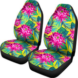 Tropical Lotus Pattern Print Universal Fit Car Seat Covers 102422
