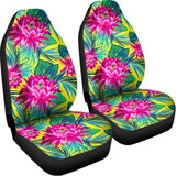 Tropical Lotus Pattern Print Universal Fit Car Seat Covers 102422