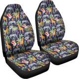 Tropical Zebra Giraffe Pattern Print Universal Fit Car Seat Covers 102422