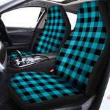 Turquoise And Black Buffalo Check Print Universal Fit Car Seat Covers 102422