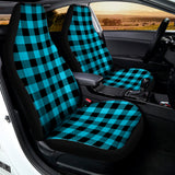 Turquoise And Black Buffalo Check Print Universal Fit Car Seat Covers 102422