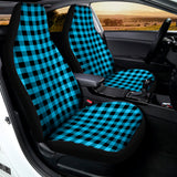 Turquoise And Black Check Pattern Print Universal Fit Car Seat Covers 102422
