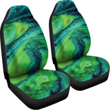 Turquoise And Green Acid Melt Print Universal Fit Car Seat Covers 102422