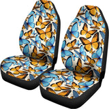 Turquoise And Orange Butterfly Print Universal Fit Car Seat Covers 102422