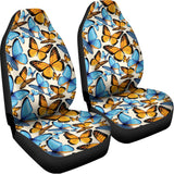 Turquoise And Orange Butterfly Print Universal Fit Car Seat Covers 102422