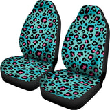 Turquoise And Pink Leopard Print Universal Fit Car Seat Covers 102422
