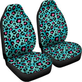 Turquoise And Pink Leopard Print Universal Fit Car Seat Covers 102422
