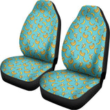 Turquoise Banana Pattern Print Universal Fit Car Seat Covers 102422