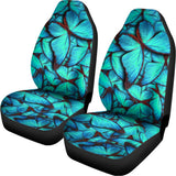 Turquoise Butterfly Pattern Print Universal Fit Car Seat Covers 102422